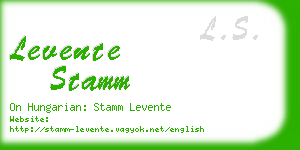 levente stamm business card